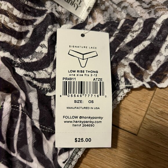 NWT Hank Panky Signature Lace Set Zebra Print Size Small - Picture 3 of 4